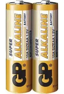Image de Pile alcaline GP SUPER LR6 AA, 2 pièces par paquet, rétractable, 1,5V, GP-BA-15A21-S2