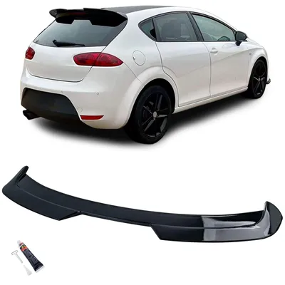 Für Seat Leon 1P Facelift 2009-12 Dachspoiler Heckspoiler Spoiler Schwarz Glanz in der Farbe Schwarz von Carparts-Online GmbH