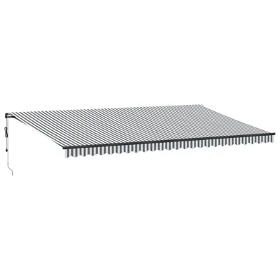Obrázek produktu pro Automatická zatahovací markýza s LED antracit a bílá 600x300 cm