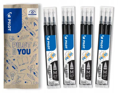 Produktbild von PILOT Frixion 0,7 Tintenpatronen 12er Pack Schwarz