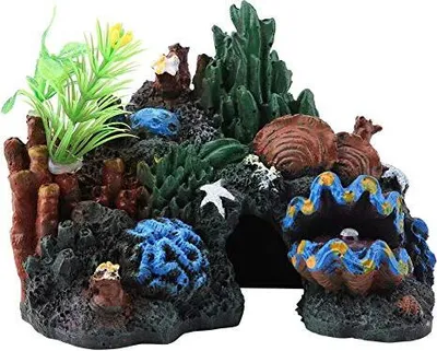 Produktbild von Aquariumdekoration Ornament Höhle Buntes Harz Korallenriff View Nachbildung versteckte Höhlen 13 x 8 9,5 cm