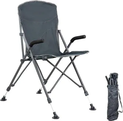 Produktbild von Famanu Klappstuhl Hochlehner - Verstellbare Füße, Robustes Aluminium, Tragbar