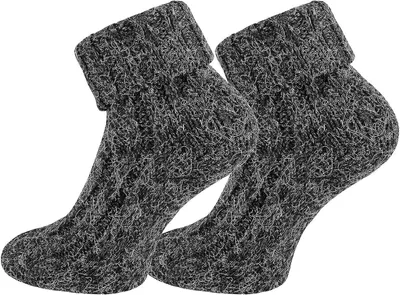 Produktbild von 2 Paar TippTexx 24 Umschlag-Socken Wollsocken mit Alpaka, Anthrazit, Gr. 43-46