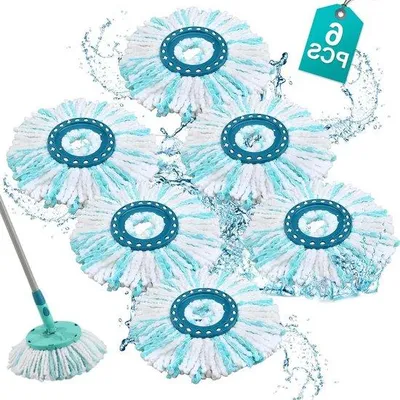 Produktbild von Microvezel-Twist-Disc-Mop-Set - 6 Stück - extrem absorbierend - Austauschüberzug - Ergo kompatibel