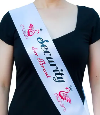 Produktbild von Oblique Unique Schärpe Security der Braut JGA Junggesellinnenabschied Hen Party weiß