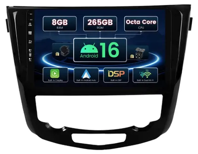 Zdjęcie produktu dla [8 GB RAM + 256 GB pamięci] Android 14, radio samochodowe IPS do Nissan X-Trail, Qashqai J11 (2014-2018) - Bezprzewodowe CarPlay/Android Auto