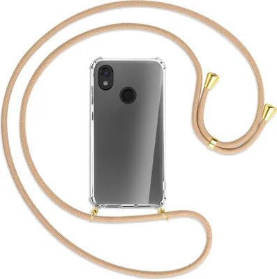 Produktbild von Handykette Backcover-Schutzhülle mit Band (Metall goldfarben) für Cat S52 - beige