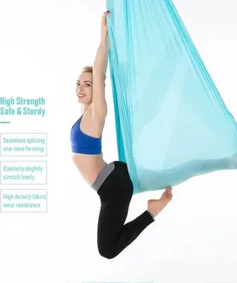 Produktbild von Famanu Yoga-Hängematte - Lichtblau, für Aerial Yoga und Fitness