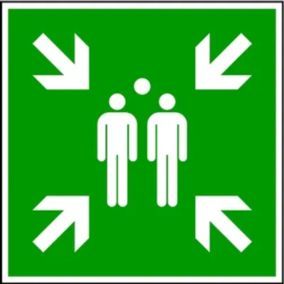 Produktbild von Schild Alu Sammelplatz Sammelstelle ISO-E007 500x500mm langnachleuchtend