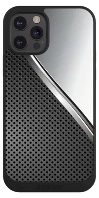 Produktbild von NIVOCASE Handyhülle für Apple iPhone 12 Pro  Hülle NIVOpure Case Schwarz Carbon Metall Stahl