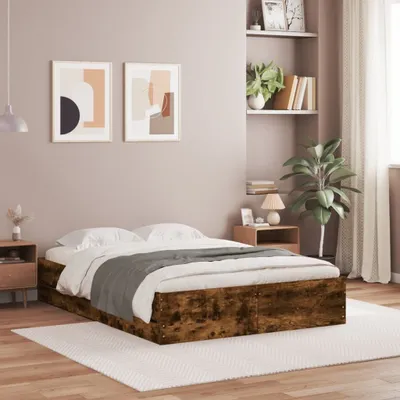 Zdjęcie produktu dla Maison Exclusive - Rama łóżka z szufladami, przydymiony dąb, 120x200 cm