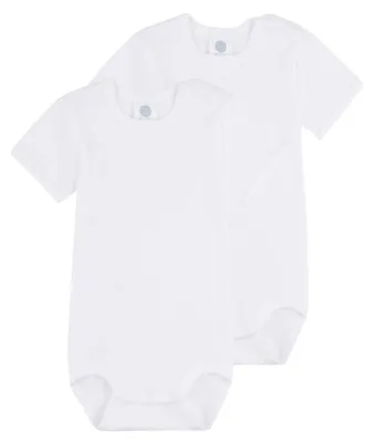 Obrázek produktu pro Sanetta, unisex body s krátkými rukávy, balení po dvou, z biobavlny, bílá barva, velikost 74