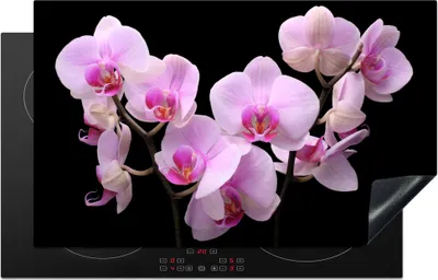 Produktbild von KitchenYeah© Herdabdeckplatte Orchidee - Blumen - Rosa - Flora , 83x51cm, Küche Deko, Glaskeramikkochfeld Herdabdeckung, Abdeckplatte fùr Kochfeld