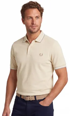Produktbild von Fred Perry Polo beige Baumwolle normale Passform einfarbig