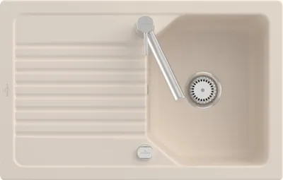 Produktbild von Villeroy & Boch 338402FU Subway Keramikspüle Einbau Unterschrankbreite ab 45 cm Farbe Ebony Material Keramik mit Excenterbetätigung - inkl.