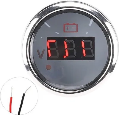 Zdjęcie produktu dla 2-calowy cyfrowy wyświetlacz LED, wodoodporny (IP67), inteligentny woltomierz z alarmem, biały