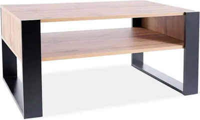 Produktbild von Couchtisch Wohnzimmertisch Gema 100x64x50cm Wotan Eiche schwarz
