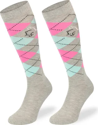 Produktbild von SKIETY Baumwollsocken Kniestrümpfe Reitsocken Herren & Damen & Kinder - 31-34 - Diamanten