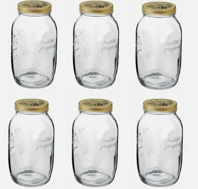 Produktbild von BORMIOLI Quattro Stagioni / 6 x 1500ml Set Einmachglas + Deckel gold 86mm _01798