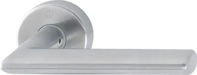 Produktbild von Hoppe Türgriff Stockholm Türklinke mit Rosette rund VK 10/62mm, Edelstahl matt