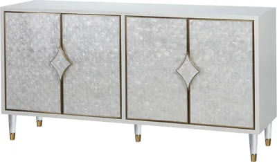 Produktbild von FURNLUX Anrichte Stilig Weiss Und Silber Und Gold 163cm / Hauptfarbe: Grau / Abmessungen: 163 x 82 x 48 cm