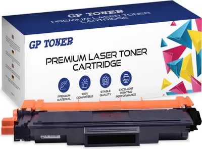 A product shot of a toner cartridge and its packaging.