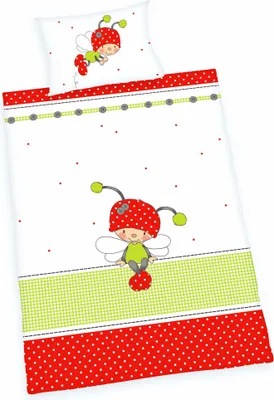 Produktbild von Renforcé-Bettwäsche Lara Käferchen 100 x 135/60 x 40 cm Stand.-Var.