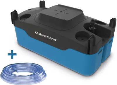 A product shot of a Sauermann pump with a coiled tube and a plus sign.