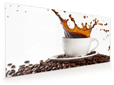 Produktbild von Küchenrückwand Spritzschutz Glas mit Motiv Kaffeespritzer 40 x 40 cm