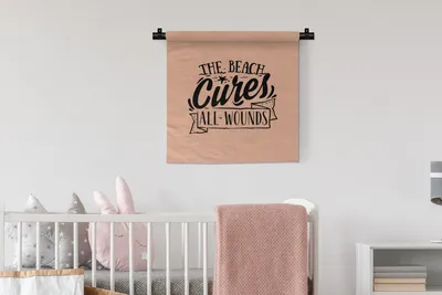 Produktbild von MuchoWow® Wandteppich Wandbehang Sommer - Rosa - Schwarz 60x60 cm Tapisserie Dekoration Wandtuch - Dekorationen - Wand Decke