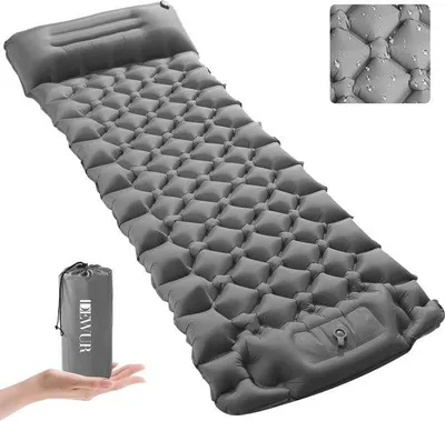 Produktbild von Famanu Campingmat selbstaufblasend, 10 cm dick, ultraleicht - grau