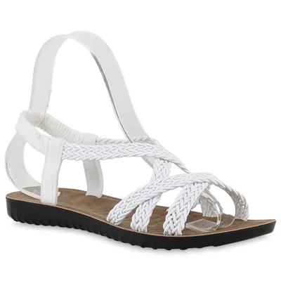 Produktbild von VAN HILL Damen Sandalen Riemchensandalen Profil-Sohle Schuhe 840105, Farbe: Weiß, Größe: 37