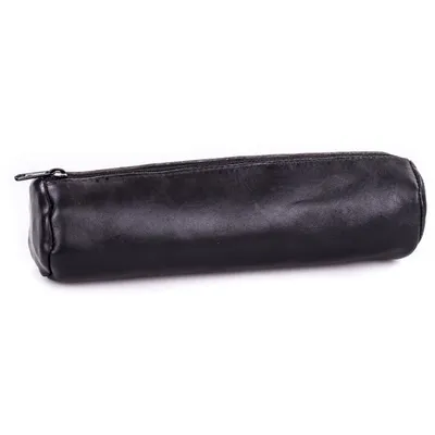 Produktbild von Elba 100203492, Weiches Federmäppchen, Leder, Schwarz, Einfarbig, Reißverschluss, Uni