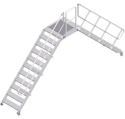 Produktbild von Zarges Überstieg 45° 800mm Stufenbreite 11 Stufen