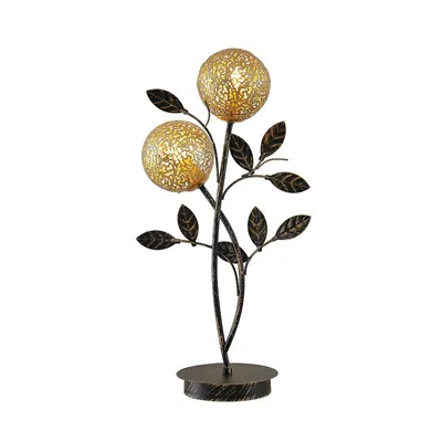 Produktbild von Lucande Tischleuchte Evory, 48 cm, 2-flg., schwarz/gold, G9