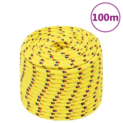 Zdjęcie produktu dla vidaXL Lina jachtowa żółta 14 mm 100 m polipropylenowa