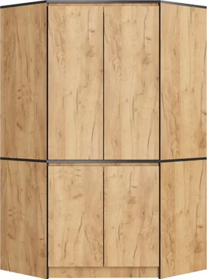 Produktbild von Eckkleiderschrank – Eckschrank mit 4 Türen – Eckschrank – Stauraumschrank – CLP – Craft Eiche – 100 cm – Maximale Raumnutzung mit großem Stauraum