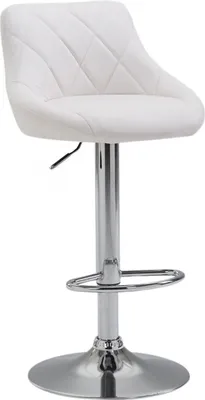 Produktbild von CLP Barhocker Lazio höhenverstellbar und 360 Grad drehbar weiß Gestell Farbe chrom