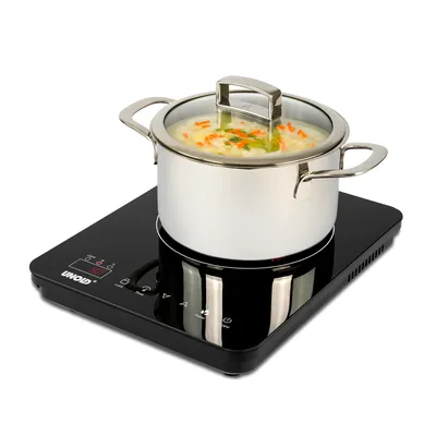 Produktbild von UNOLD Induktionskochplatte Ina - 2000W – Schnell, präzise & flexibel kochen | 10 Leistungs-/ Temperaturstufen, Warmhaltefunktion, 180 min. Timer