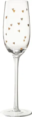 Zdjęcie produktu dla J-Line Champagne Glas Herz Glas przezroczysty/złoty