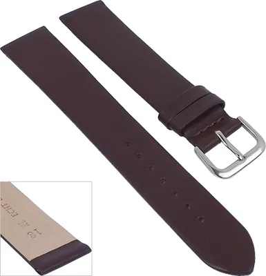 Produktbild von Minott Uhrenarmband XL Nappa Leder dunkelbraun ohne Naht weich 29683, Stegbreite:12mm, Schließe:Silbern
