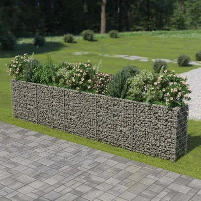 Obrázok produktu pre vidaXL Gabionové zvýšené lôžko z pozinkovanej ocele 450 × 50 × 100 cm