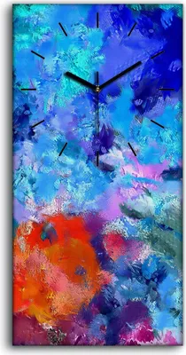 Produktbild von Wandkunst Leinwand Bild Uhr Geräuschlos Kunstdruck 30x60 Malerei Abstrakte Kunst - schwarze Hände