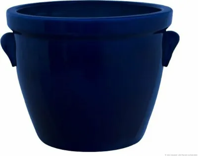 Produktbild von KERAZO Keramik 28x20 cm GRÜN Blumentopf Pflanzkübel Pflanztopf Venus mit Henkel robust,frostfest, witterungsbeständig, Farbe: BLAU