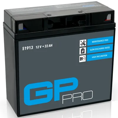 Image de Batterie gel GP-PRO GT19BL-BS, 12 V, 22 Ah, 300 A, pour moto, sans entretien