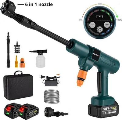 Image de Kit nettoyeur haute pression sans fil 6-en-1 de 3 500 watts avec 2 batteries et mallette de rangement