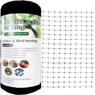 Produktbild von Vogelschutznetz Garten, 2,1 x 30 m, schwarz, für Pflanzen und Obstbäume