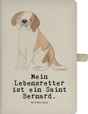 Produktbild von Mr. & Mrs. Panda notizbuch Saint Bernard Lebensretter - Transparent - Geschenk, Chien Du Saint-Bernard, A5, Perro San Bernardo, Skizzenbuch, Kariert, Dog, Tagebuch