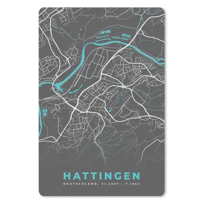 Produktbild von MuchoWow® Mauspad Mousepad Hattingen - Stadtplan - Blau - Karte - Deutschland 40x60 cm - Mousepads - Maus Mat - Pad - Mausunterlage - Schreibtisch Accesoire