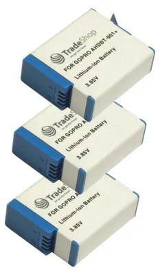 Produktbild von 3x Trade-Shop Li-Ion Akku 3,85V 1900mAh für GoPro Hero 12 Black AHDBT-901+ SPBL1B CHDFB-111 CHDHX-101 CHDHX-901